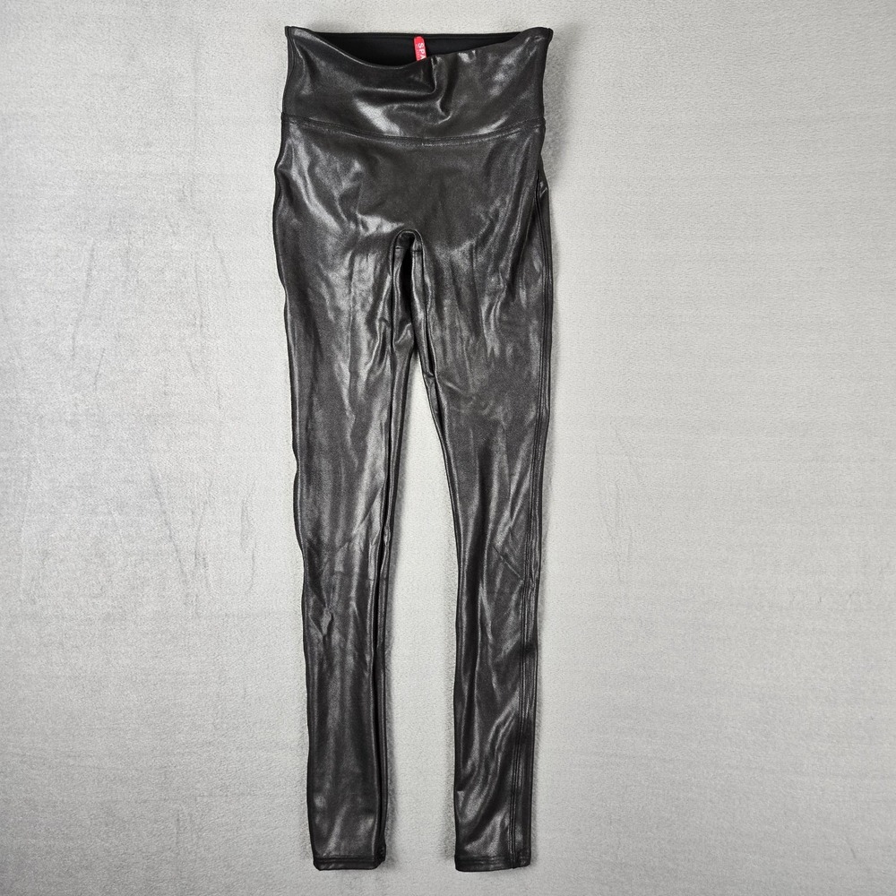 SPANX Faux‎ Leather Leggings in Black Womens Extra Small 23660